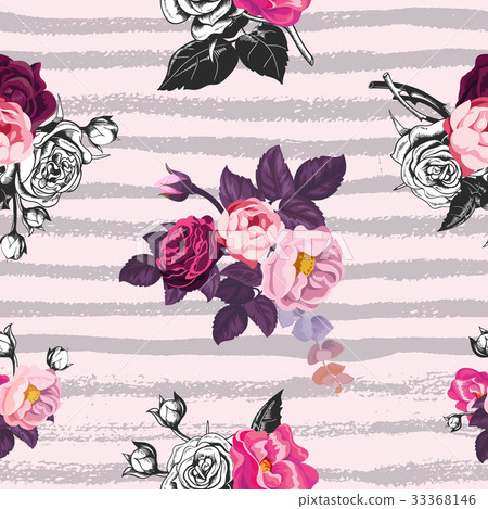 Beautiful seamless pattern with half-colored Beautiful seamless pattern with half-colored 33368146