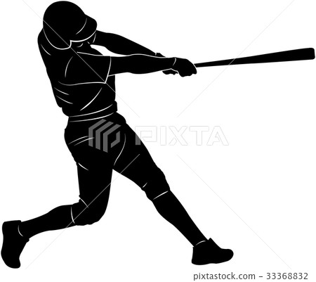 Baseball, Free Stock Photo, Illustrated silhouette of a man swinging a  baseball bat