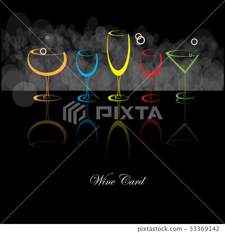 Wine menu card design background - Stock Illustration [33369142] - PIXTA