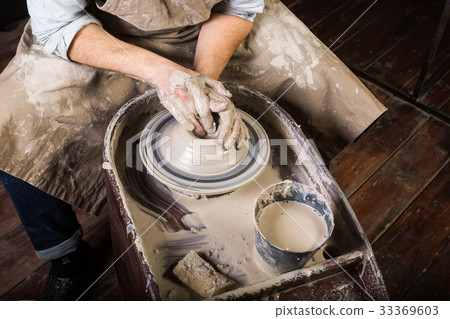 pottery, workshop, ceramics art concept - close up pottery, workshop, ceramics art concept - close up 33369603