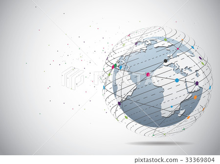 Global network connection. World map point 33369804
