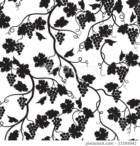 Floral grape seamless pattern. Wineyard wallpaper 33369942
