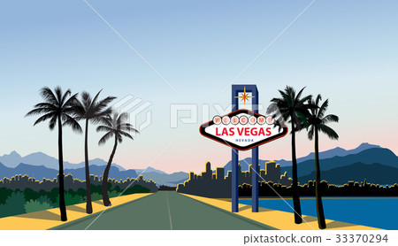 Las Vegas city skyline. Travel USA background. Las Vegas city skyline. Travel USA background. 33370294