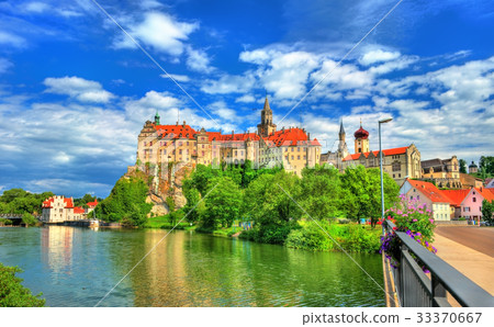 Sigmaringen Castle on a bank of the Danube River 33370667