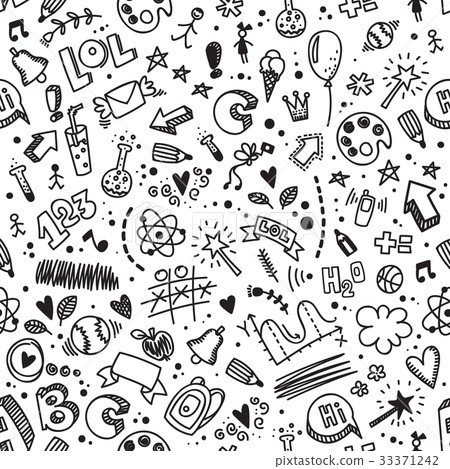 Vector seamless hand drawn doodle pattern. 33371242