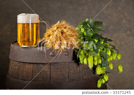 Still life with Hops,  Beer and Barley. 33371245