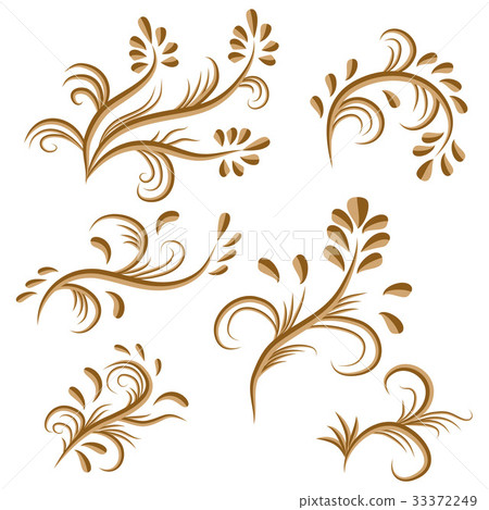 Set of floral pattern elements vector illustration Set of floral pattern elements vector illustration 33372249