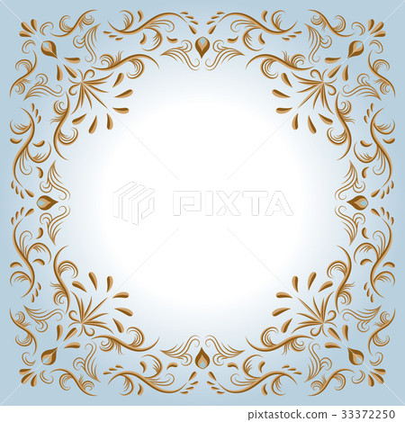 Golden ornate decorative frame vector illustration 33372250