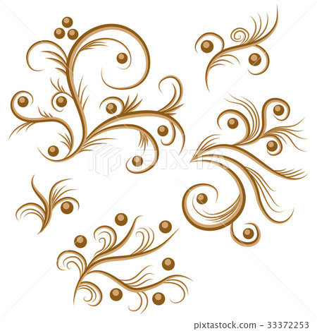 Set of floral pattern elements vector illustration Set of floral pattern elements vector illustration 33372253