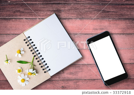 top view image of open notebook with blank pages top view image of open notebook with blank pages 33372918