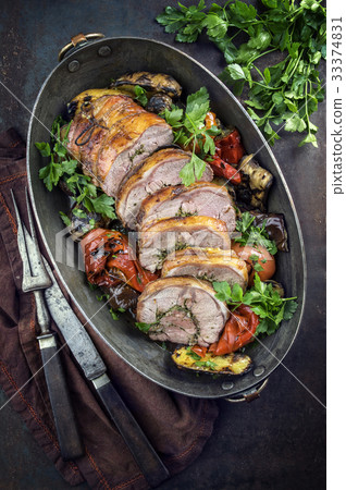 Rolled Lamb Roast with Barbecue Vegetable Rolled Lamb Roast with Barbecue Vegetable 33374831