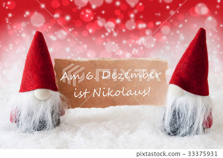 Red Christmassy Gnomes, Nikolaus Mean Nicholas Day 33375931