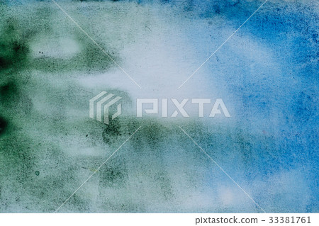 Watercolor abstraction green blue 33381761