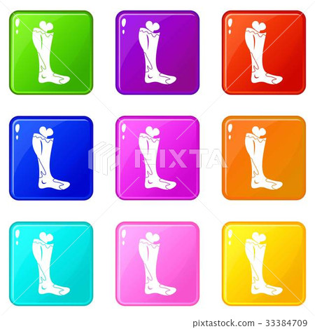 Zombie leg icons 9 set 33384709