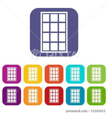 White arched window icons set flat - Stock Illustration [33385023] - PIXTA
