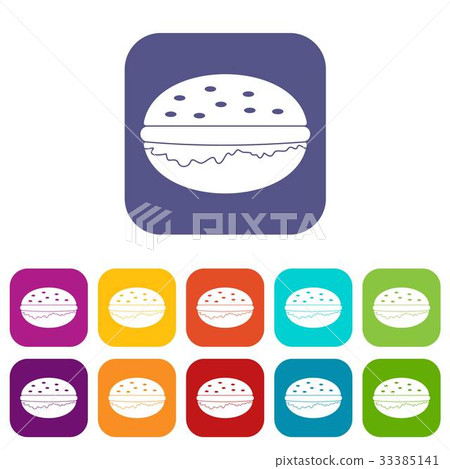 Burger icons set flat Burger icons set flat 33385141