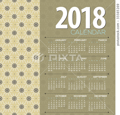 2018 Vintage Flowers Pattern Printable Calendar 2018 Vintage Flowers Pattern Printable Calendar 33385169
