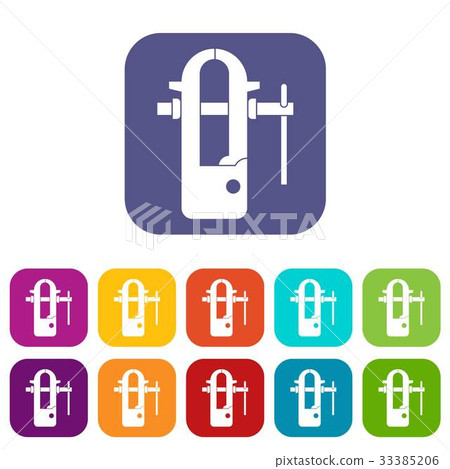 Blacksmiths vice icons set flat - Stock Illustration [33385206] - PIXTA