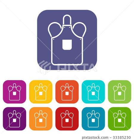 Blacksmiths apron icons set flat - Stock Illustration [33385230] - PIXTA