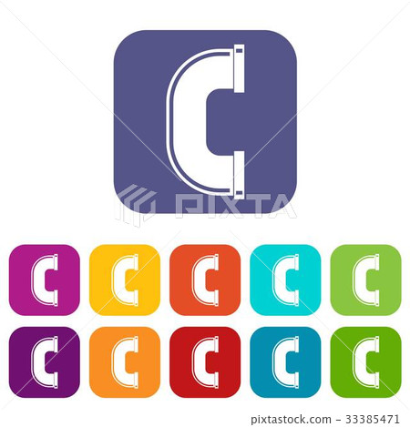 C joint pipe icons set flat C joint pipe icons set flat 33385471