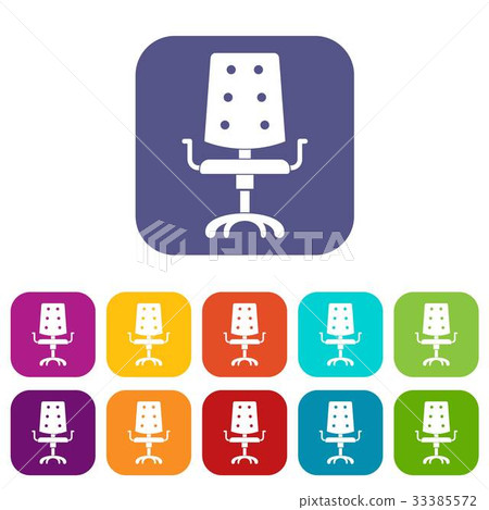 Office chair icons set flat Office chair icons set flat 33385572