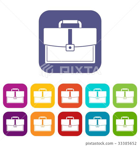 Business briefcase icons set flat Business briefcase icons set flat 33385652