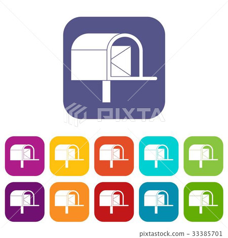 Mailbox icons set flat 33385701