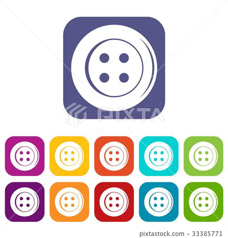 Sewing button icons set flat - Stock Illustration [33385771] - PIXTA