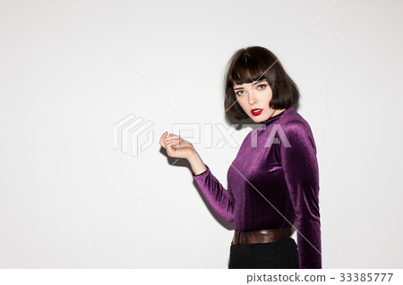 Mistrustful girl. Offended young woman 33385777