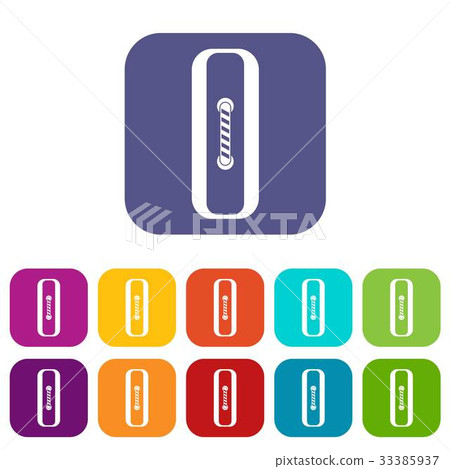 Sewn rectangular button icons set flat - Stock Illustration [33385937 ...