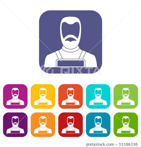 Blacksmith icons set flat Blacksmith icons set flat 33386336