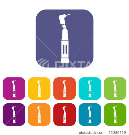 Dental drill icons set 33386519
