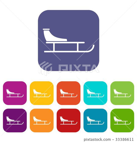 Sled icons set Sled icons set 33386611