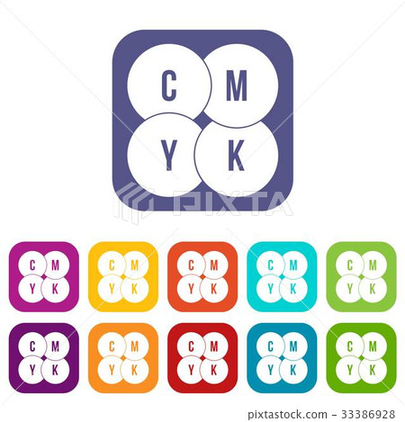 CMYK circles icons set CMYK circles icons set 33386928