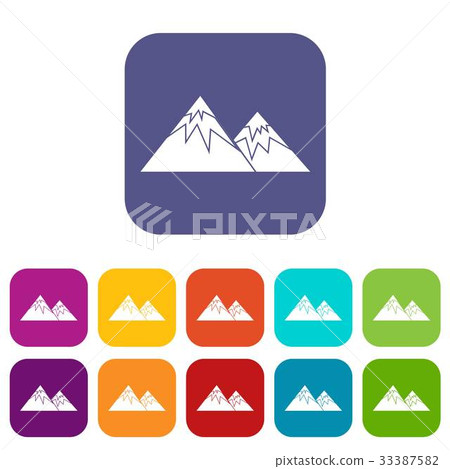 Swiss alps icons set 33387582