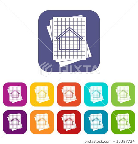 House blueprint icons set House blueprint icons set 33387724