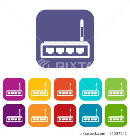 Router icons set Router icons set 33387842