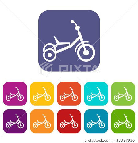 Tricycle icons set Tricycle icons set 33387930