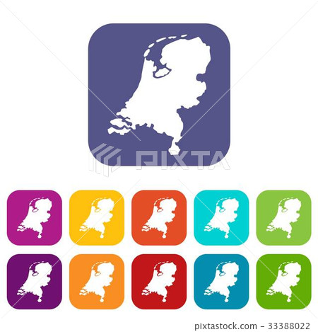Holland map icons set - Stock Illustration [33388022] - PIXTA