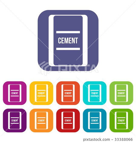 One bag of cement icons set - Stock Illustration [33388066] - PIXTA