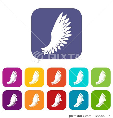 Wing icons set 33388096