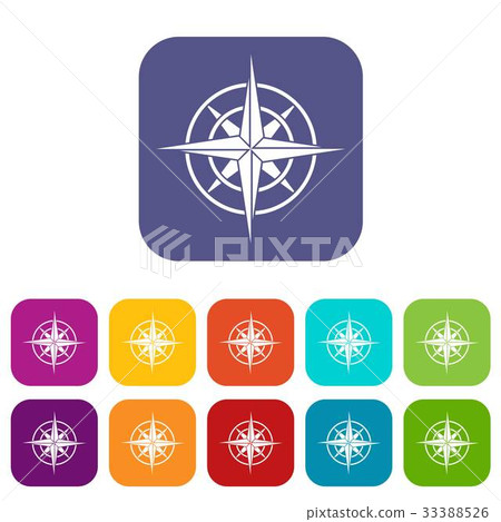 Ancient compass icons set Ancient compass icons set 33388526