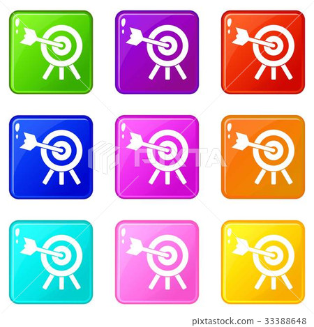 Arrow hit the target icons 9 set Arrow hit the target icons 9 set 33388648