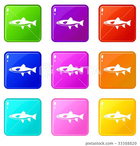 Fish icons 9 set Fish icons 9 set 33388820