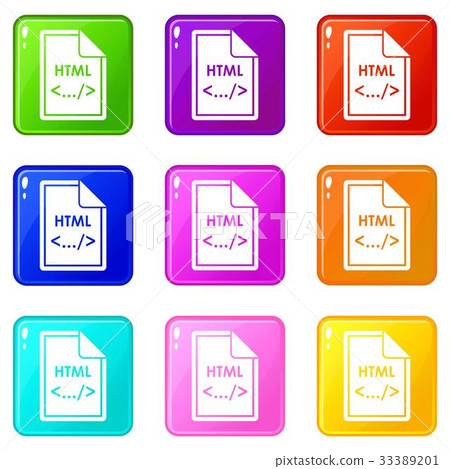 File HTML icons 9 set - Stock Illustration [33389201] - PIXTA