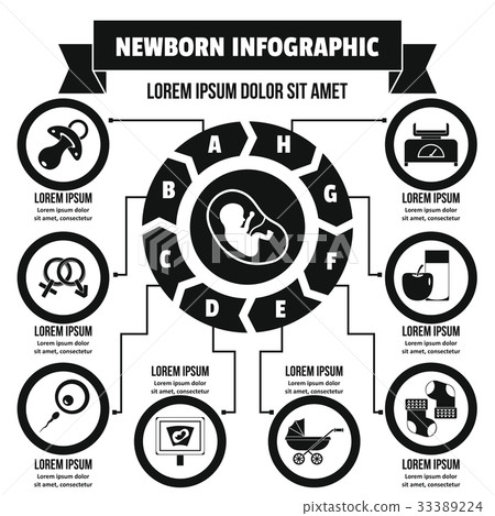 Newborn infographic concept, simple style 33389224