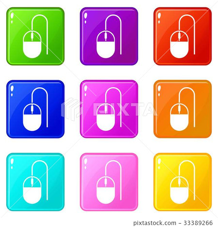 Computer mouse icons 9 set 33389266