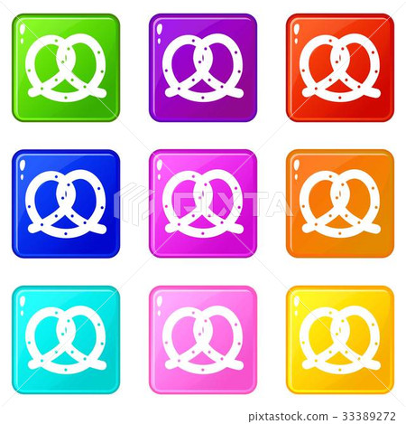 Pretzel icons 9 set Pretzel icons 9 set 33389272