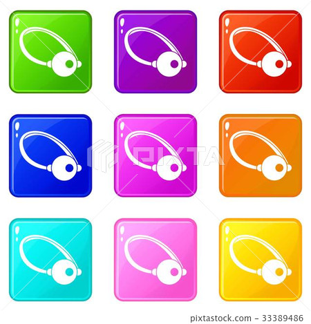 Clown nose icons 9 set 33389486