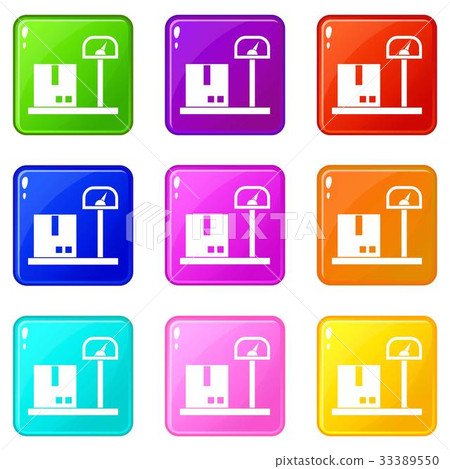 Scales for cargo icons 9 set 33389550